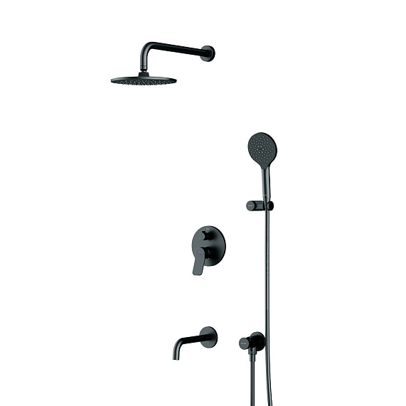 Встраиваемая душевая система AM.PM X-Joy FB85A3RH32 черный: тропический верхний душ, излив с душевой лейкой-11