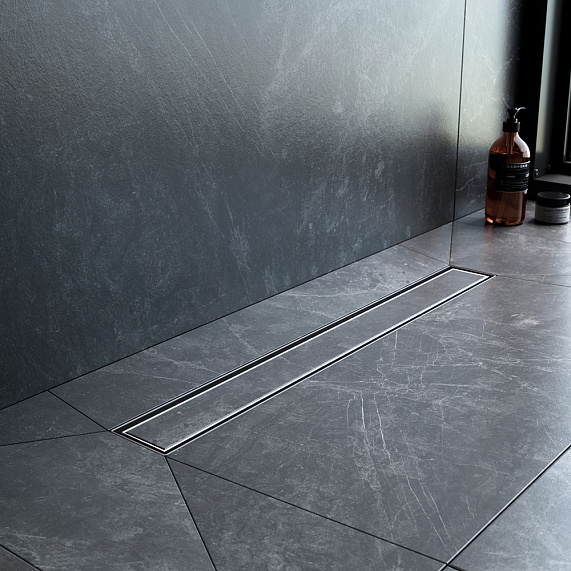 Душевой трап (лоток) 60 AM.PM MasterFlow W01SC-U11-060-04SB комбинированный затвор со стальной матовой решеткой под плитку-6