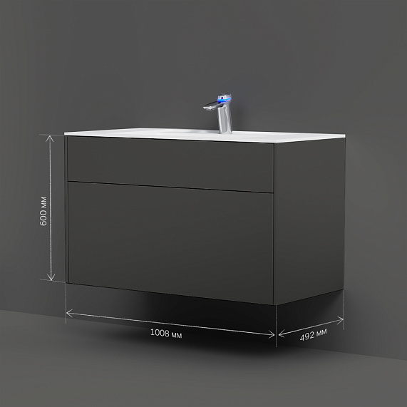 Тумба под раковину 100 AM.PM Inspire 2.0 M50AFHX1003GM подвесная графит матовый-7