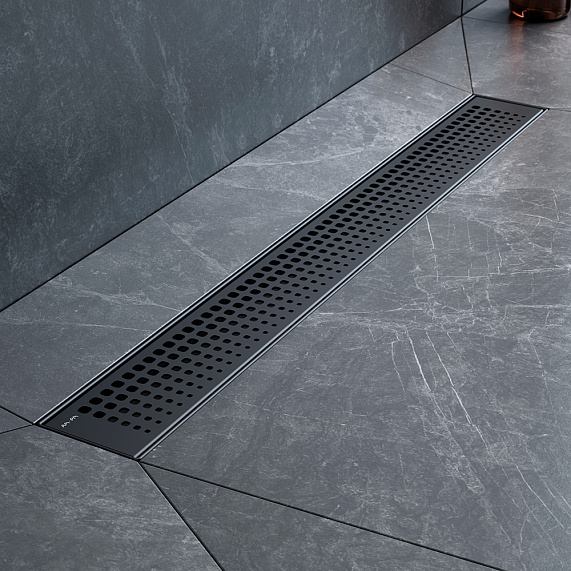 Душевой трап (лоток) 60 AM.PM MasterFlow W01SC-P11-060-01BM комбинированный затвор с черной матовой решеткой-4