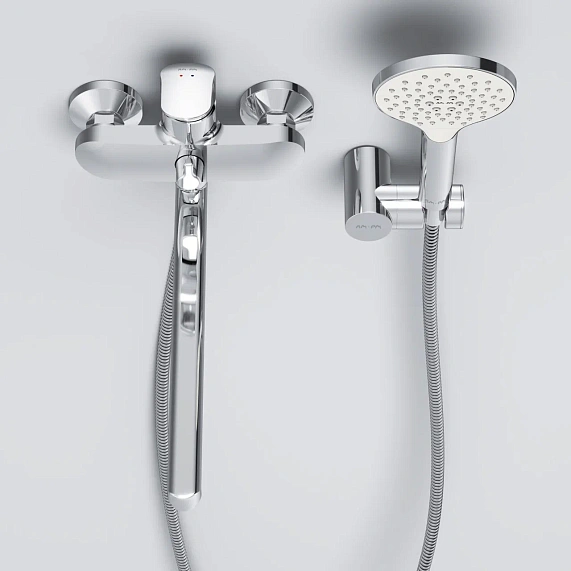 Смеситель для ванны и душа AM.PM Like F8095000 длинный излив, душевая лейка, шланг 1750, хром-3