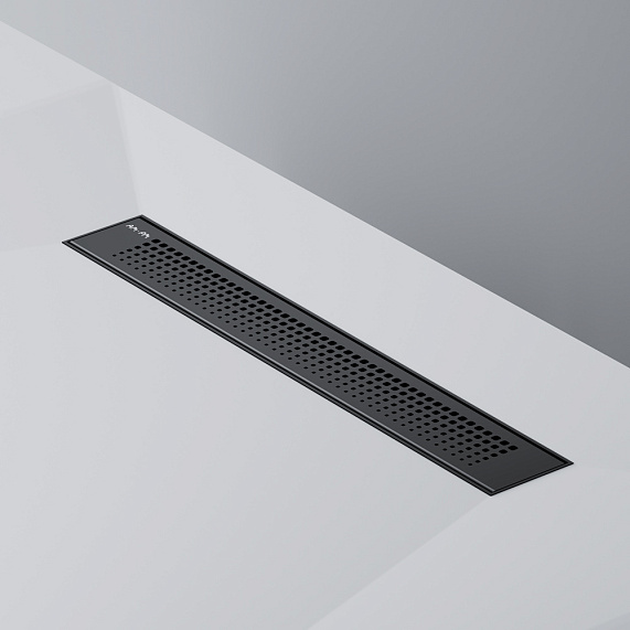 Душевой трап (лоток) 50 AM.PM PrimeFlow W02SC-P11-050-01BM комбинированный затвор с черной матовой решеткой-8