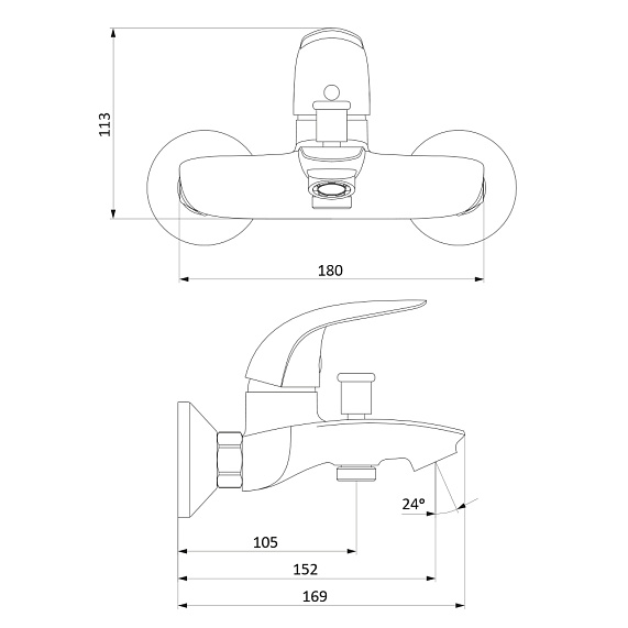 Смеситель для ванны и душа Damixa Eclipse 311000001 хром-2