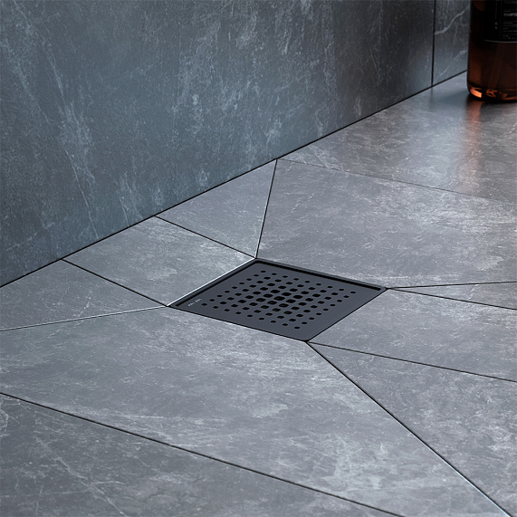 Душевой трап 10x10 AM.PM PrimeFlow W02BD-P11-010-01BM гидрозатвор с черной матовой решеткой-2