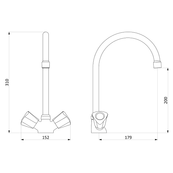 Смеситель для кухни Damixa Object 340000000 высокий, хром-3