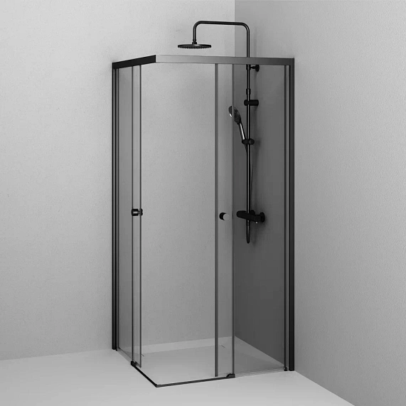 Душевое ограждение без поддона 90x90 AM.PM X-Joy W94G-403-9090-BT профиль черный матовый-3