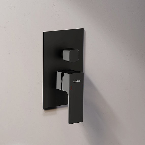 Встраиваемая душевая система Damixa Gala 953510300 черная: тропический верхний душ, ручной душ, излив-3