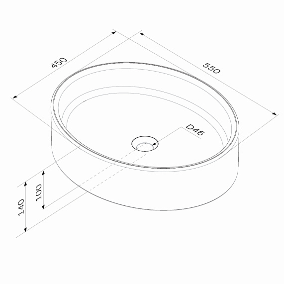 Раковина накладная 55 AM.PM Func M8FWCC20550WG белая-6