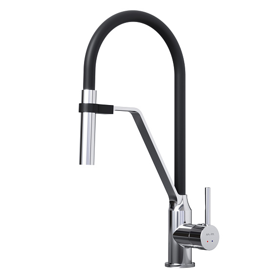 Смеситель для кухни AM.PM Like F8013000 высокий, хром, с черным гибким изливом-8
