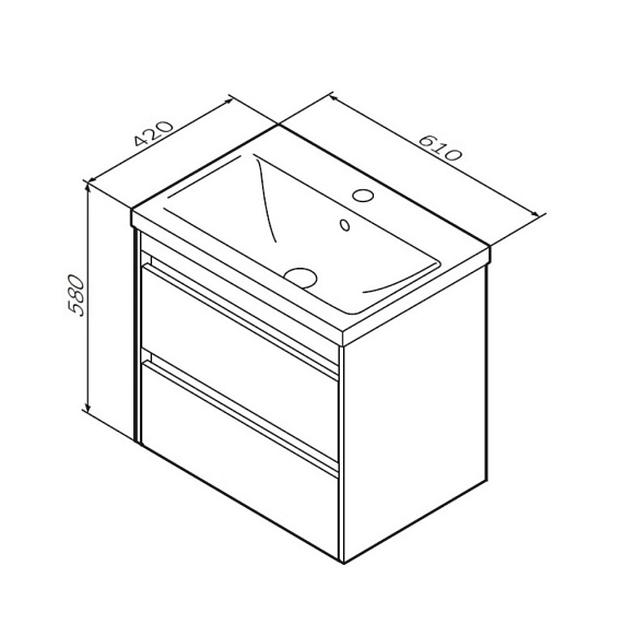 Тумба с раковиной 60 AM.PM Pulse M91-FHX0602OF-WCC0602WG под дерево-6
