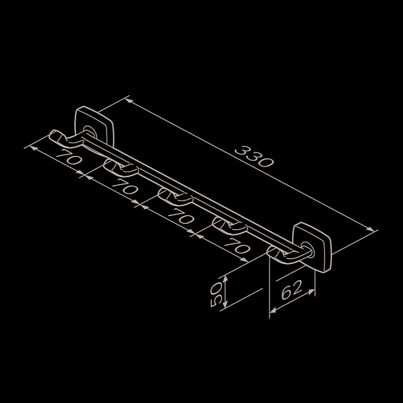 Крючки для полотенец AM.PM Gem A9035922 черный, 5 шт на планке-5