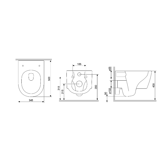 Унитаз подвесной Damixa Jupiter DX77C1700SC безободковый с сиденьем микролифт, белый-4