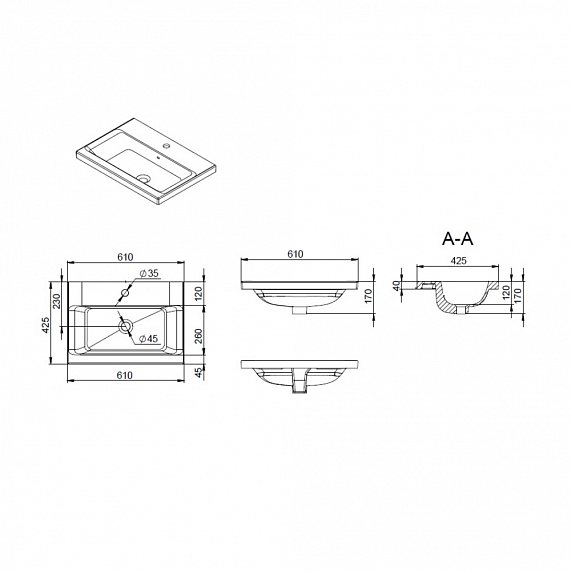 Тумба с раковиной 60 AM.PM Gem M90FHX0602HF подвесная орех-5