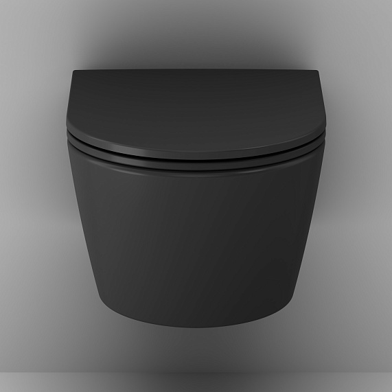 Унитаз подвесной AM.PM Func C8F1700MBSC безободковый с сиденьем микролифт, черный матовый-5