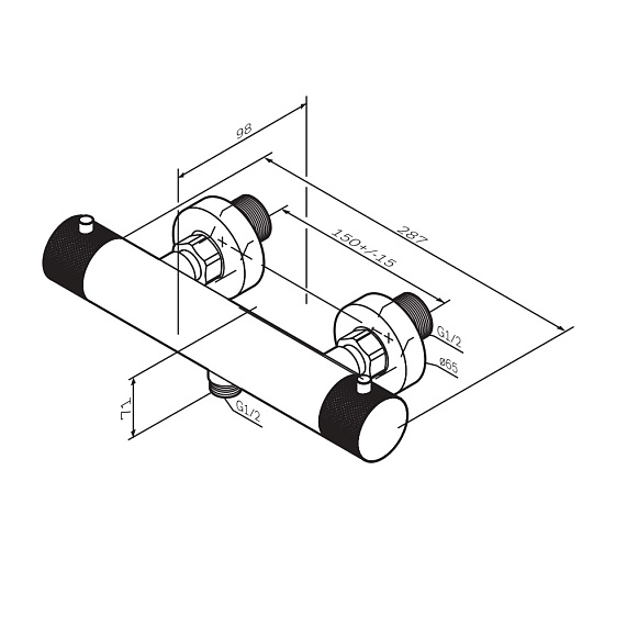 Смеситель для душа AM.PM Libre F6040000 термостат, черный-11