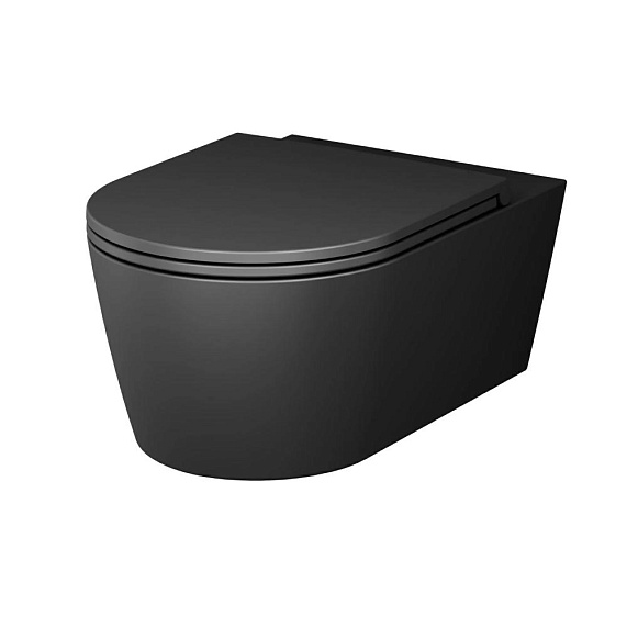 Унитаз подвесной AM.PM Func C8F1701MBSC безободковый с сиденьем микролифт, чёрный матовый-10