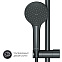 Душевая система AM.PM X-Joy F42885A24 стойка с тропическим душем, черная матовая + смеситель для душа, черный матовый