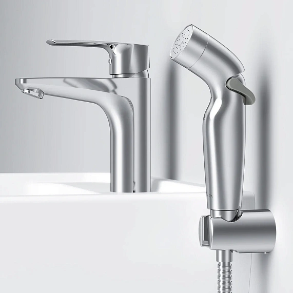 Смеситель для раковины (умывальника) AM.PM Gem F90A03000 с гигиеническим душем, хром-2