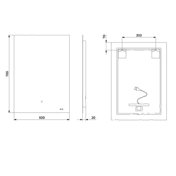 Зеркало с подсветкой в ванную прямоугольное 50 AM.PM X-Joy M85MOX10501S сенсорное-9