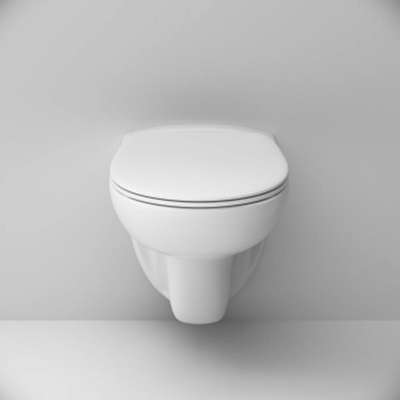 Унитаз подвесной безободковый с инсталляцией AM.PM Sense IS47001.741700 сиденьем микролифт, белой пневм. клавишей-4