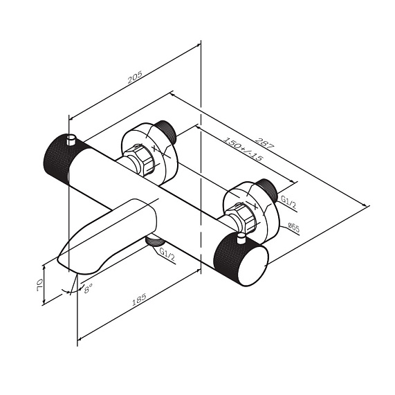 Смеситель для ванны и душа AM.PM Libre F6050000 термостат хром-13