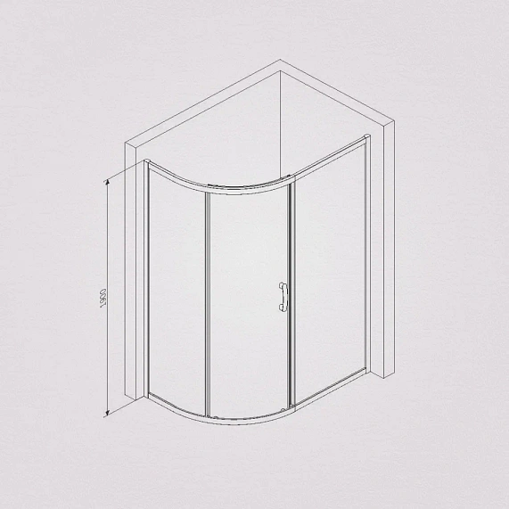 Душевое ограждение без поддона 120x80 AM.PM Like W83UG-302U120CG профиль хром-6