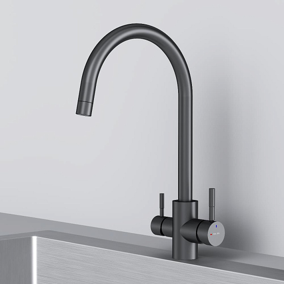 Смеситель для кухни AM.PM X-Joy S F85B07722 высокий, с каналом питьевой воды, черный-7