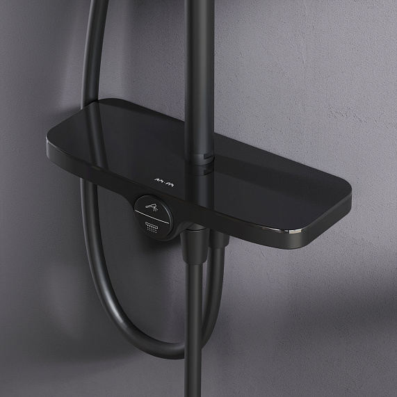 Душевая система AM.PM Like F0780222 стойка с тропическим душем, черная матовая-2