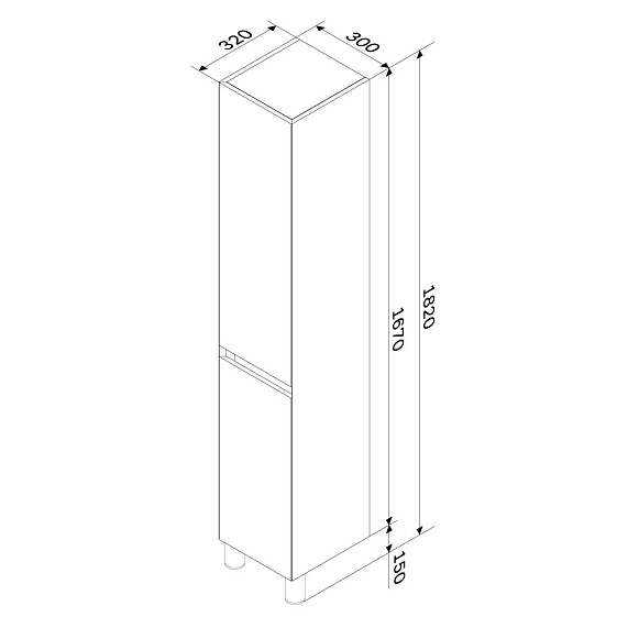 Шкаф-пенал для ванной 35 AM.PM Above M9XCSR0352OF напольный, правый, под дерево-8