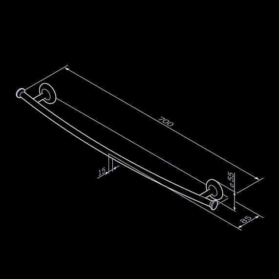 Вешалка для полотенец AM.PM Like A80346400 хром-7