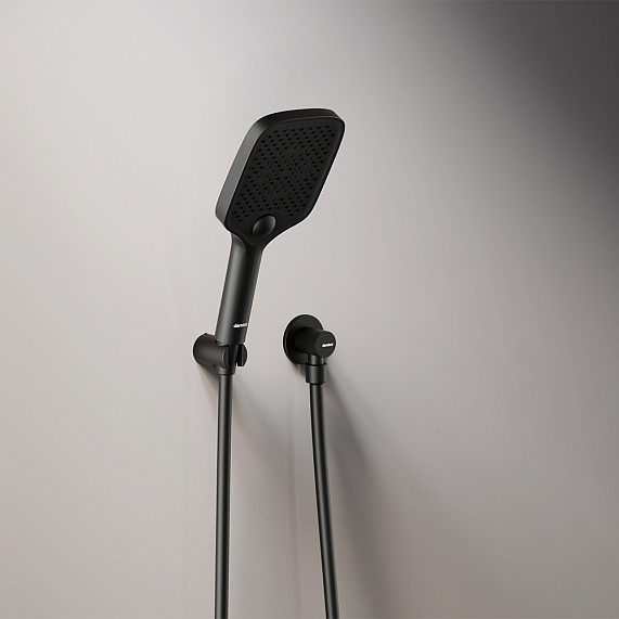 Встраиваемая душевая система Damixa Gala 953520300 черная: тропический верхний душ, ручной душ-4