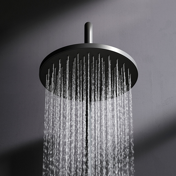 Душевая система AM.PM X-Joy F0785A622 стойка с тропическим душем, смесителем, черная матовая-4