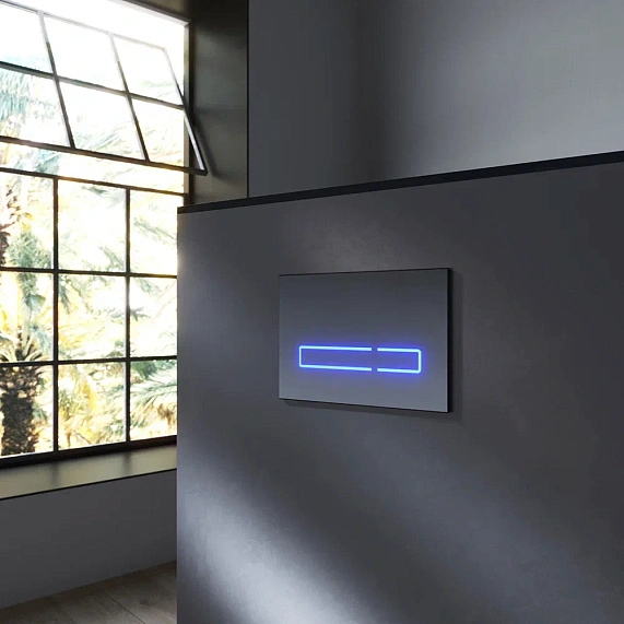 Унитаз подвесной безободковый с инсталляцией AM.PM Inspire IS450A38.501700 сиденьем микролифт, черной сенс. клавишей-5