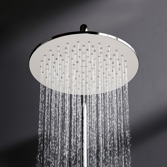 Душевая система AM.PM X-Joy F40885A24 стойка с тропическим душем, хром + смеситель для душа, хром-4