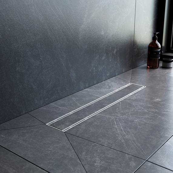 Душевой трап (лоток) 50 AM.PM PrimeFlow W02SC-U11-050-04SB комбинированный затвор со стальной матовой решеткой под плитку-6