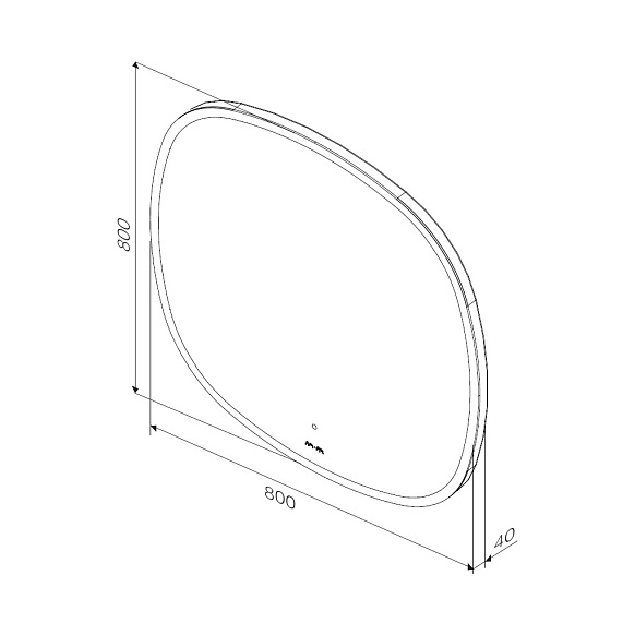 Зеркало с подсветкой в ванную закругленное 80 AM.PM Func M8FMOX0801WGS сенсорное-6