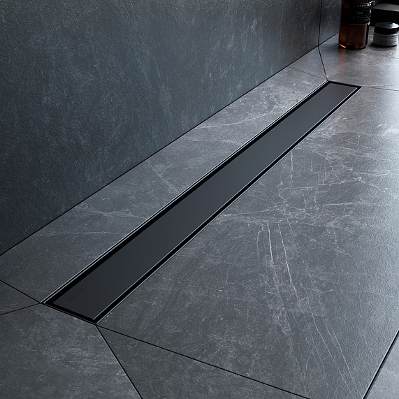 Душевой трап (лоток) 80 AM.PM MasterFlow W01SC-U11-080-04BM комбинированный затвор с черной матовой решеткой под плитку-9