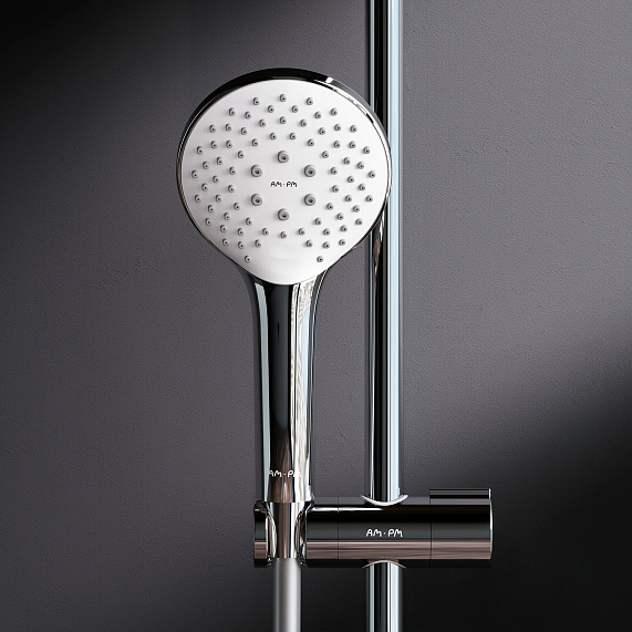 Душевая система AM.PM X-Joy F40885A34 стойка с тропическим душем, хром + смеситель для ванны хром-5