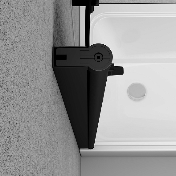 Стеклянная шторка для ванны 80 AM.PM Gem W90BS-D080-140BT поворотная, профиль черный-4