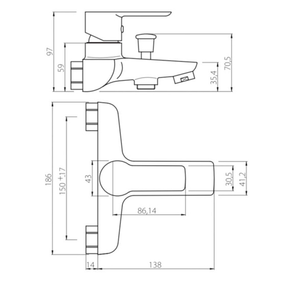 Смеситель для ванны и душа Damixa Origin Elegance 841000000 хром, белый-3