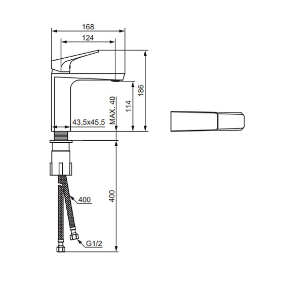 Смеситель для раковины Damixa Merkur 400210300-4