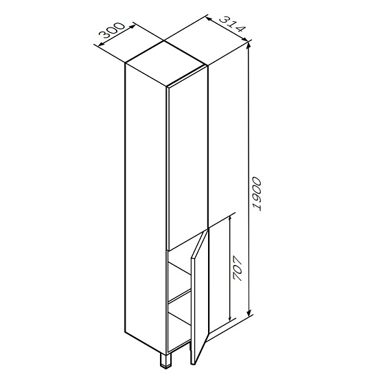 Мебель для ванной 60 AM.PM Gem напольная, белый глянец напольная-4