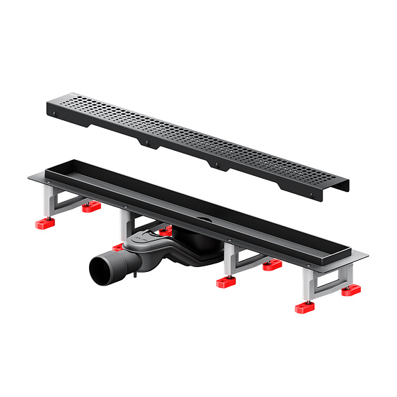 Душевой трап (лоток) 60 AM.PM MasterFlow W01SC-P11-060-01BM комбинированный затвор с черной матовой решеткой-10