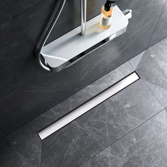 Душевой трап (лоток) 80 AM.PM MasterFlow W01SC-U11-080-04SB комбинированный затвор со стальной матовой решеткой под плитку-3