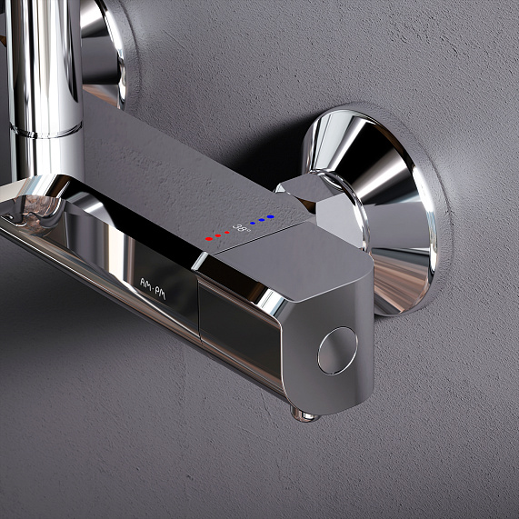 Душевая система AM.PM Func F078F500 стойка с тропическим душем, термостатом, смесителем, изливом, хром-2