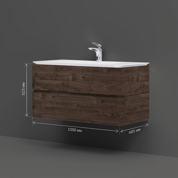 Тумба с раковиной 100 AM.PM Sensation M30FHX1002TF подвесная под дерево табачный дуб-5