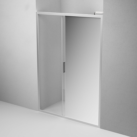 Душевая перегородка с дверью 140x195 AM.PM Gem W90G-140-1-195MMir зеркальное стекло, профиль серебристый-4