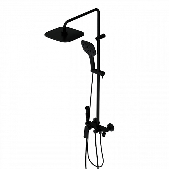 Душевая система Damixa Apollo DX220920300 стойка с тропическим душем, смесителем, черная матовая-5