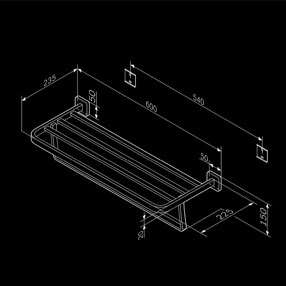 Полка для полотенец AM.PM Func A8F37700 с вешалкой, хром-6