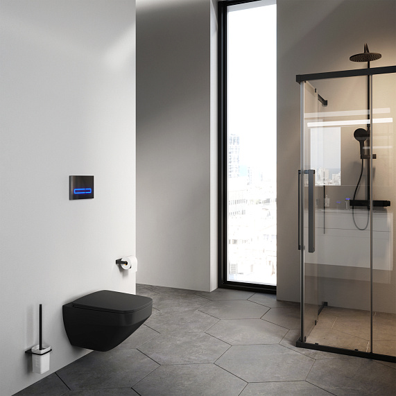 Унитаз подвесной AM.PM Inspire 2.0 C50A1700MBSC безободковый с сиденьем микролифт, черный матовый-2